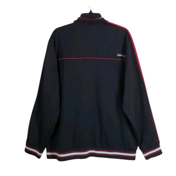 Vtg Quiksilver Track Jacket Men XL Black Red Colorblock Embroidered Logo Varsity - Picture 8 of 12